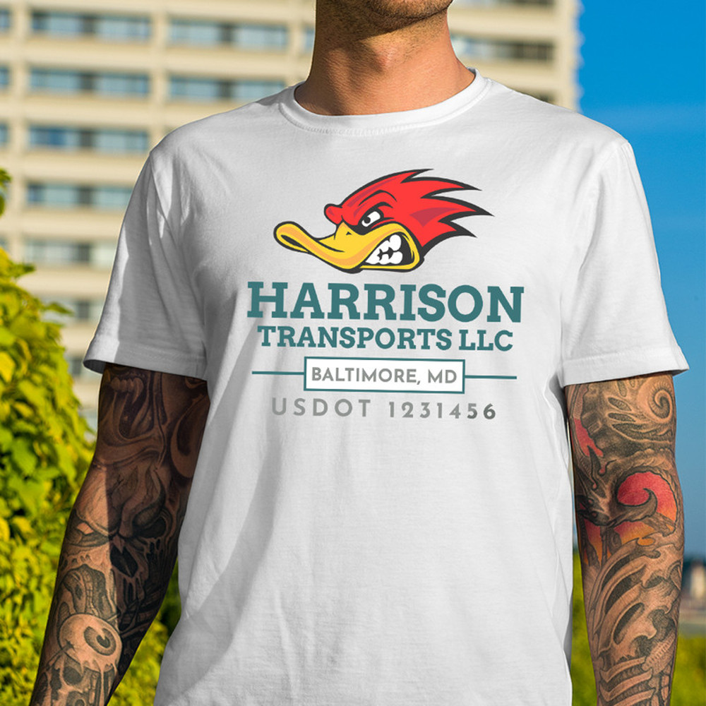 Personalized Hot Rod Duck Lettering For Transport Company Shirt.png