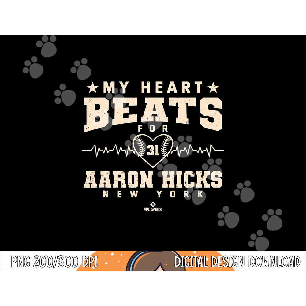 My Heart Beats for Aaron Hicks Baseball Sports Valentines png, sublimation.jpg