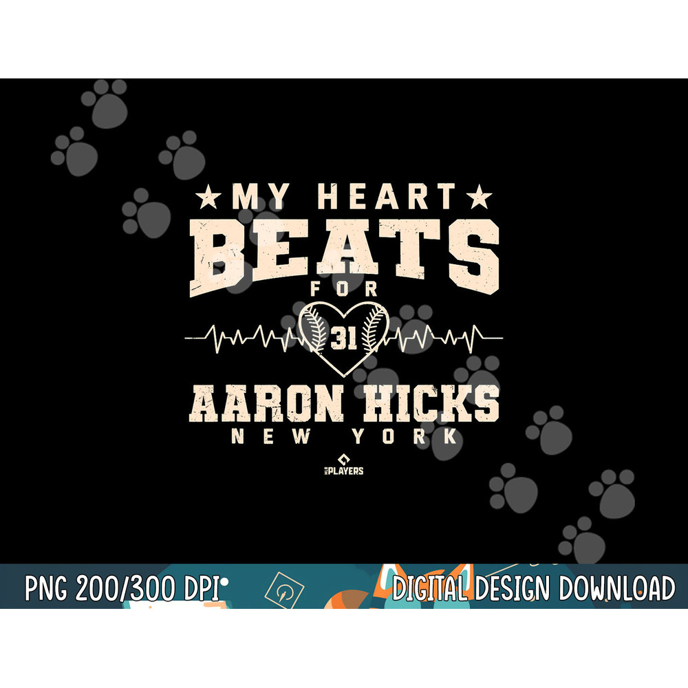 My Heart Beats for Aaron Hicks Baseball Sports Valentines png, sublimation.jpg