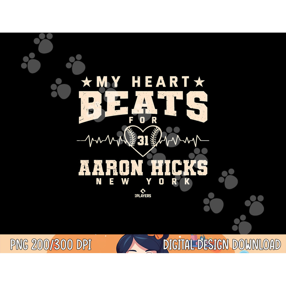 My Heart Beats for Aaron Hicks Baseball Sports Valentines png, sublimation.jpg
