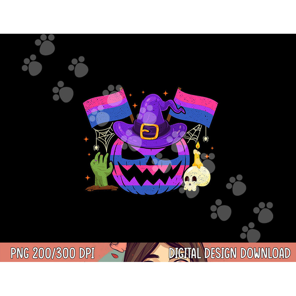 Bisexual Halloween Pumpkin Bi Pride Trick Or Treat Party png,sublimation copy.jpg