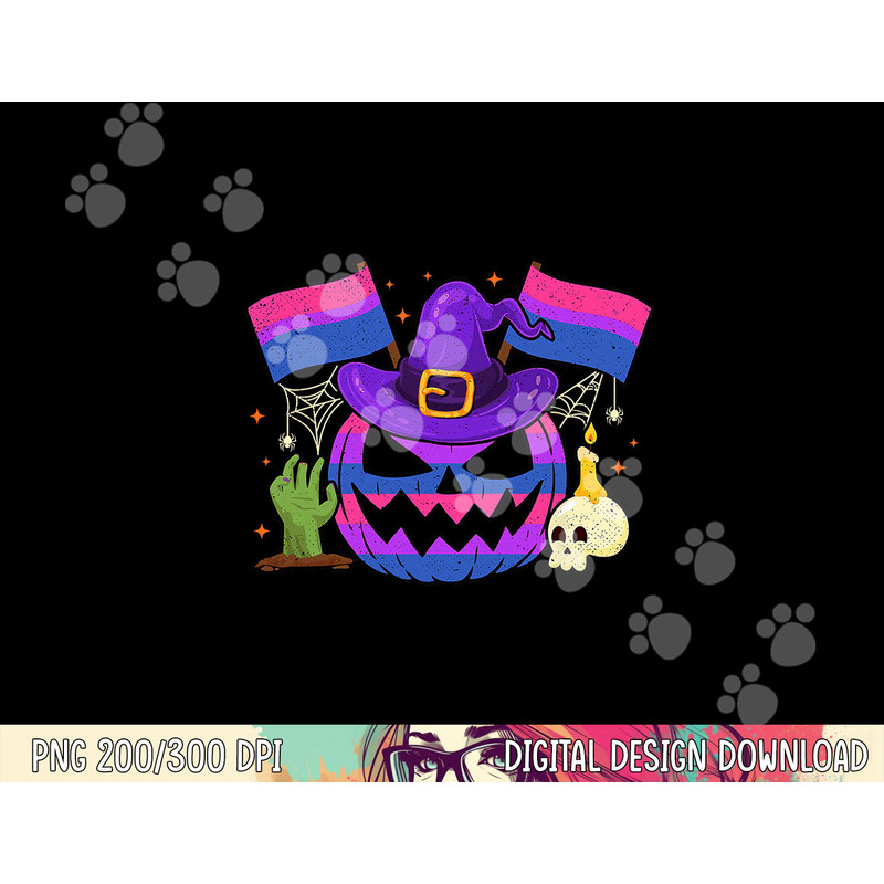 Bisexual Halloween Pumpkin Bi Pride Trick Or Treat Party png,sublimation copy.jpg