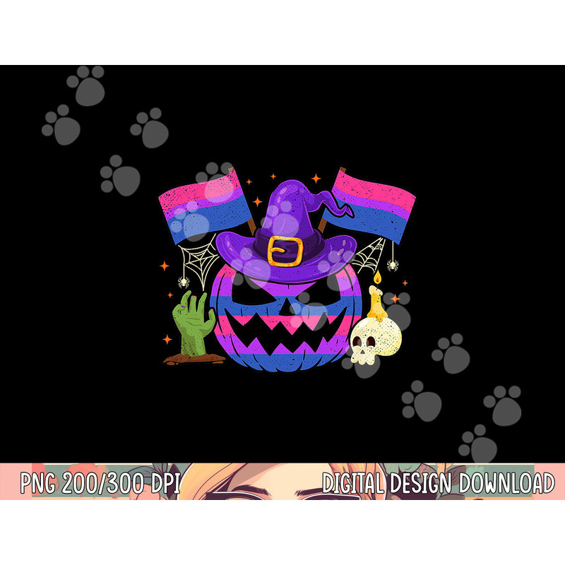 Bisexual Halloween Pumpkin Bi Pride Trick Or Treat Party png,sublimation copy.jpg