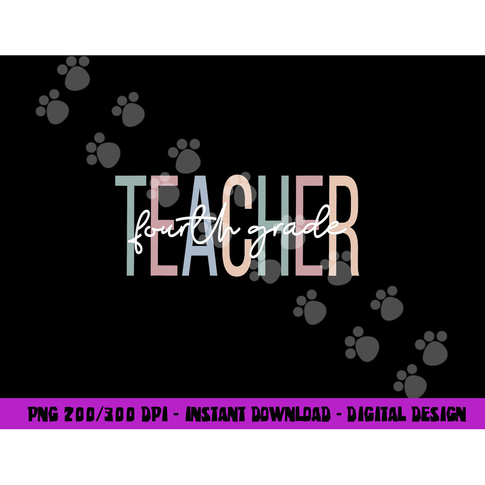 Fourth Grade Teacher Boho 4th Grade Teacher png, sublimation copy.jpg