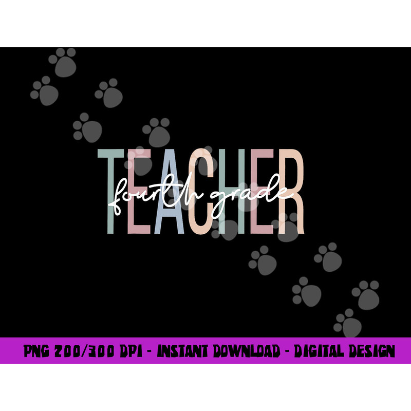 Fourth Grade Teacher Boho 4th Grade Teacher png, sublimation copy.jpg
