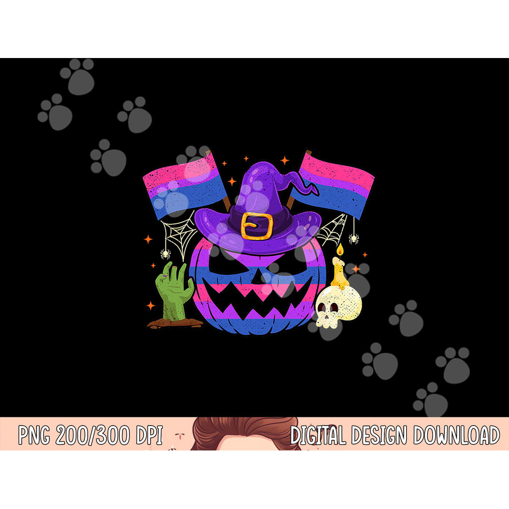 Bisexual Halloween Pumpkin Bi Pride Trick Or Treat Party png,sublimation copy.jpg