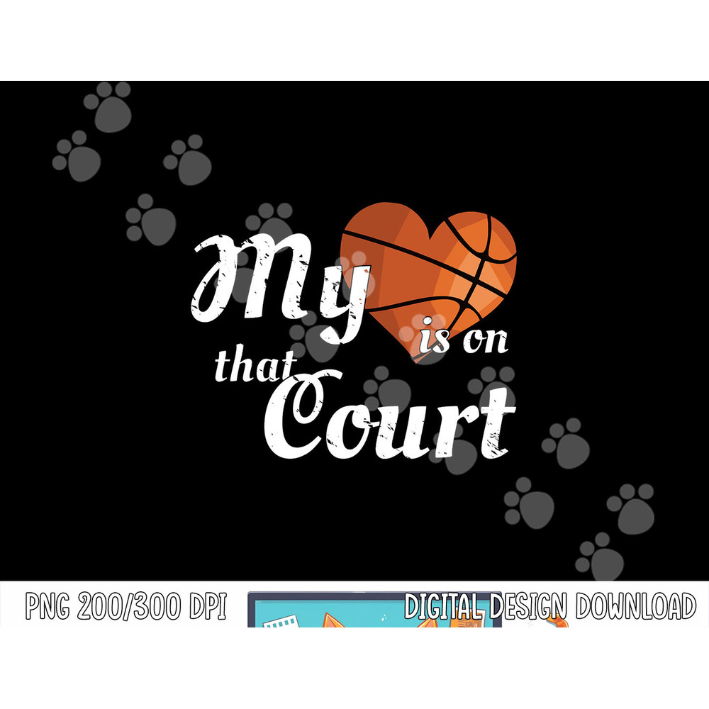 My Heart Is On That Court -Basketball Mom Dad T Shirt copy.jpg