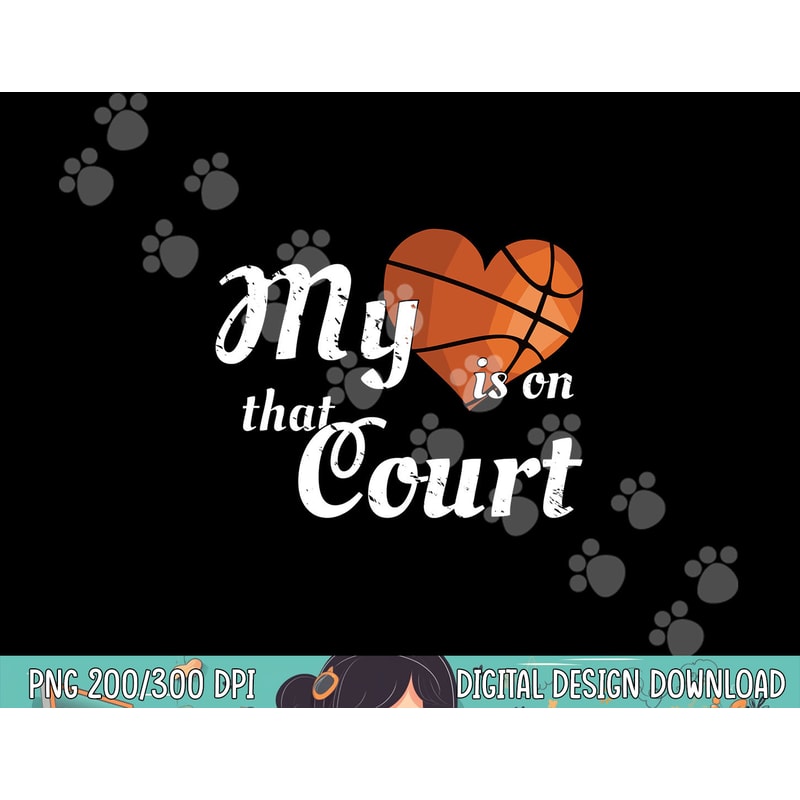 My Heart Is On That Court -Basketball Mom Dad T Shirt copy.jpg