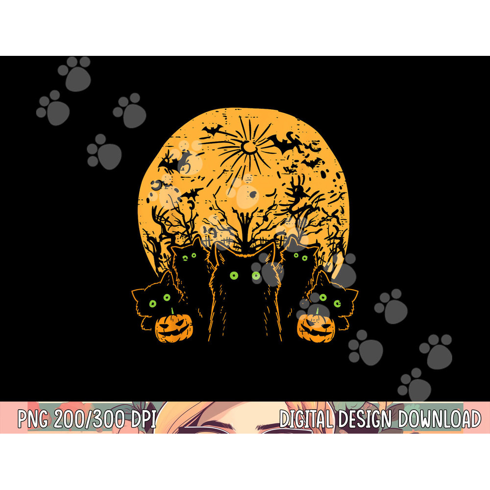 Black Cats Full Moon Halloween Animal Pet Men Women Kids png,sublimation copy.jpg