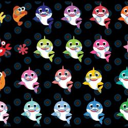 16 grandpa sharks bundle character with many colors svg,png,shark's friends svg, pink fong svg, family shark svg, dxf, e