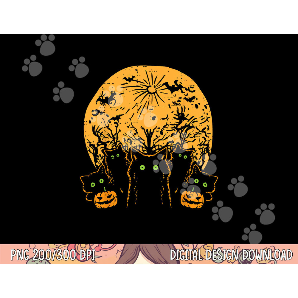 Black Cats Full Moon Halloween Animal Pet Men Women Kids png,sublimation copy.jpg