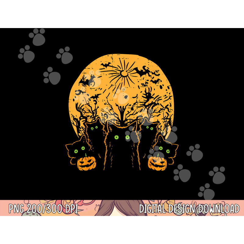 Black Cats Full Moon Halloween Animal Pet Men Women Kids png,sublimation copy.jpg