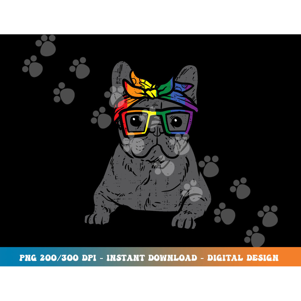 French Bulldog Frenchie Dog LGBTQ Rainbow Flag Gay Pride  png, sublimation copy.jpg