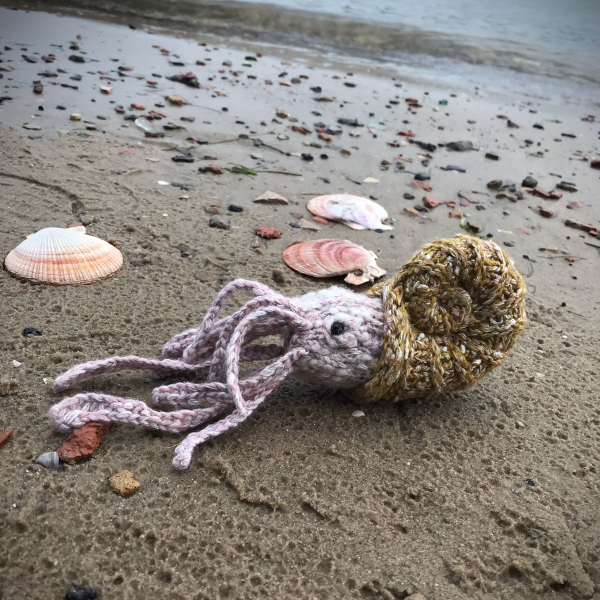 Ammonite knitting pattern, shell, knitting toy, sea animal, rare ancient knitted animal, sea world, how to make DIY1.jpg
