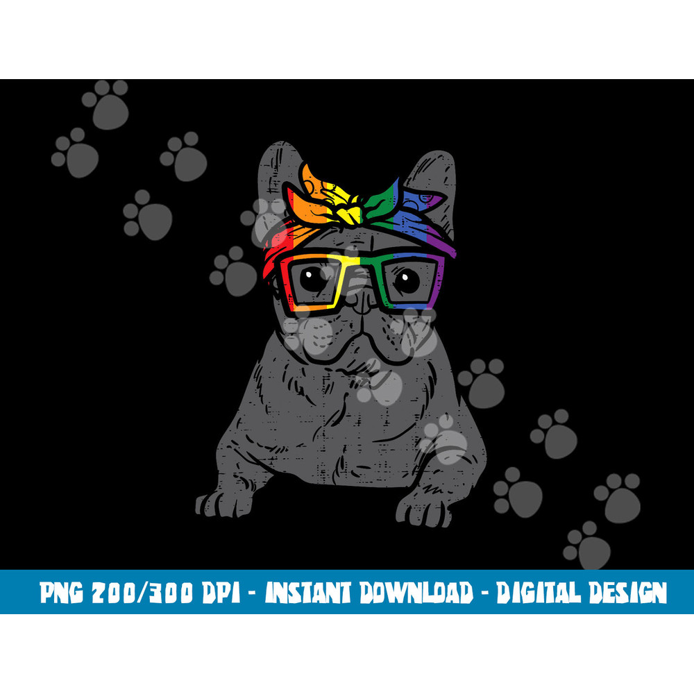 French Bulldog Frenchie Dog LGBTQ Rainbow Flag Gay Pride  png, sublimation copy.jpg