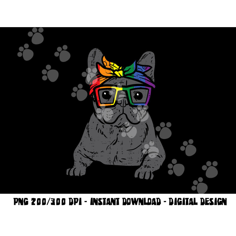 French Bulldog Frenchie Dog LGBTQ Rainbow Flag Gay Pride png, sublimation copy.jpg