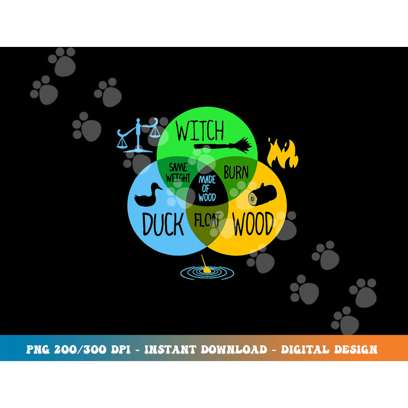 Fun Witch Duck Wood Same Weight Made Of Wood Burn Float Gift  png,sublimation copy.jpg