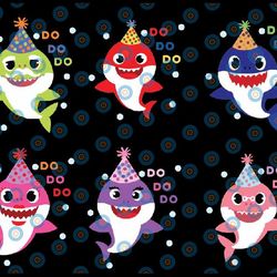 baby shark family doo doo doo svg vector eps, silhouette dxf, design for tsvg , clothes, sea world
