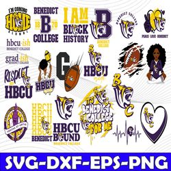 bundle 22 files benedict college football team svg, benedict college svg, hbcu team svg, mega bundle, designs, cricut, c