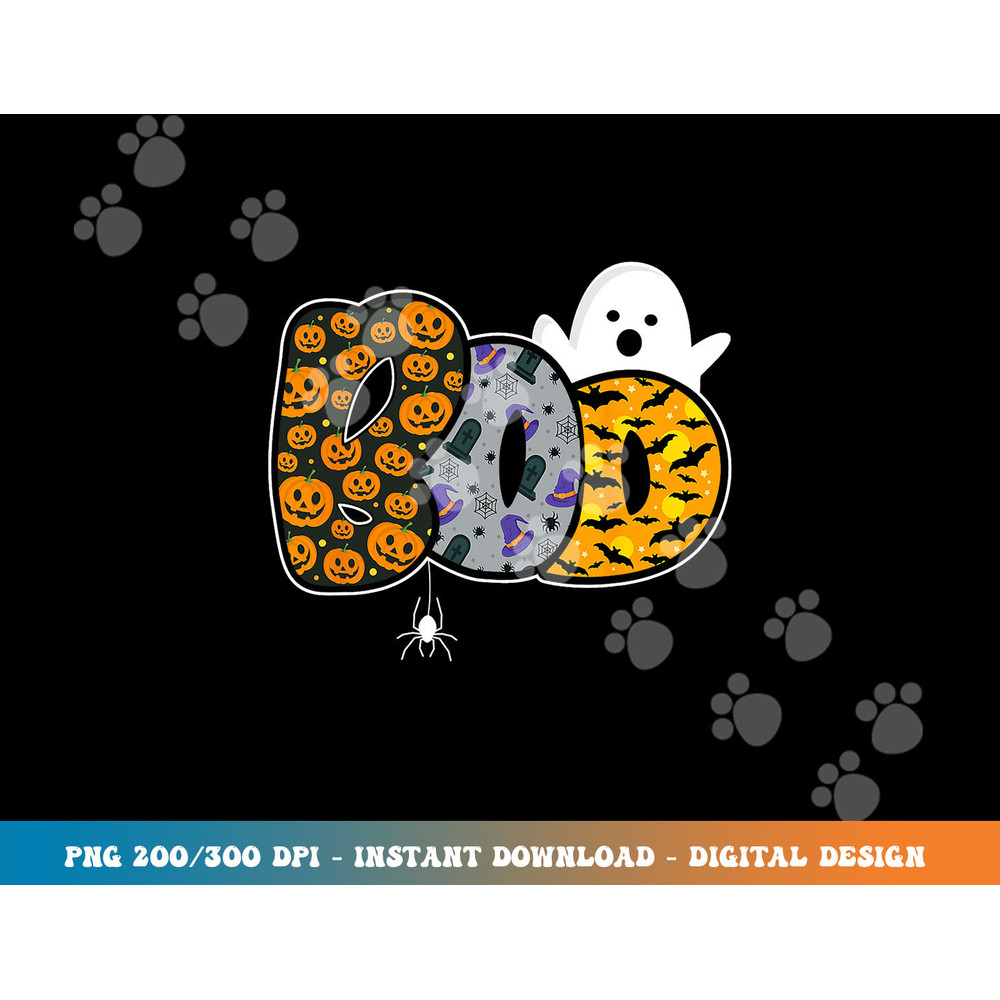 Funny boo with ghost and pumpkins for halloween costume  png,sublimation copy.jpg