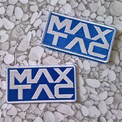 Cyberpunk Patch Max Tac patch, Embroidered Sew on or Hook and Loop Blue patch