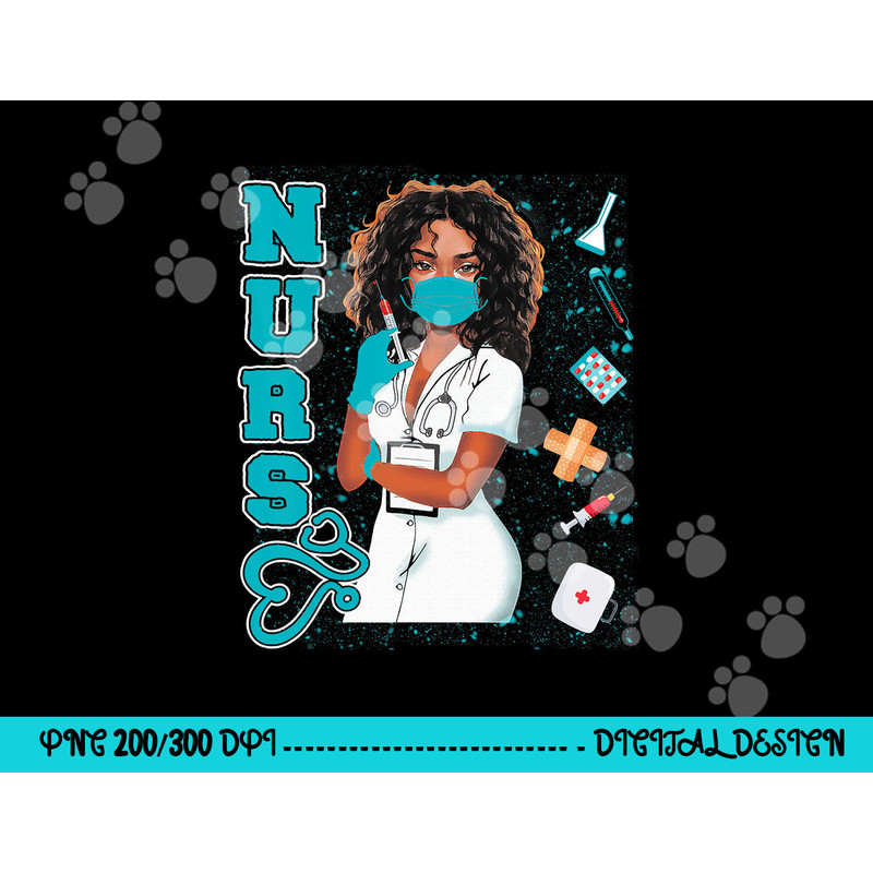 Black Nurse Uniform Face Mask Afro African Black History png, sublimation copy.jpg