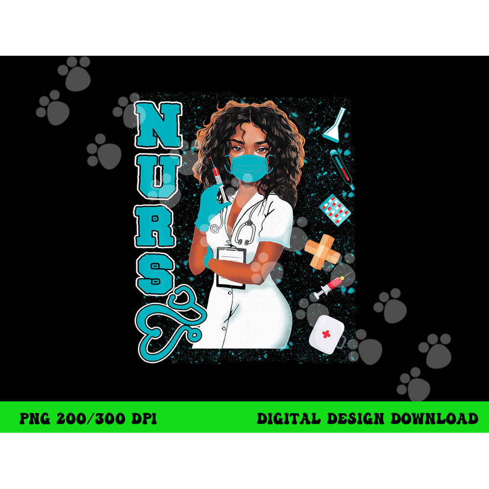 Black Nurse Uniform Face Mask Afro African Black History png, sublimation copy.jpg