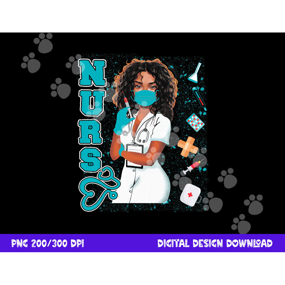 Black Nurse Uniform Face Mask Afro African Black History png, sublimation copy.jpg