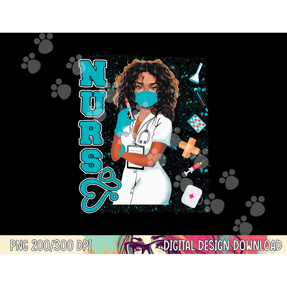 Black Nurse Uniform Face Mask Afro African Black History png, sublimation copy.jpg