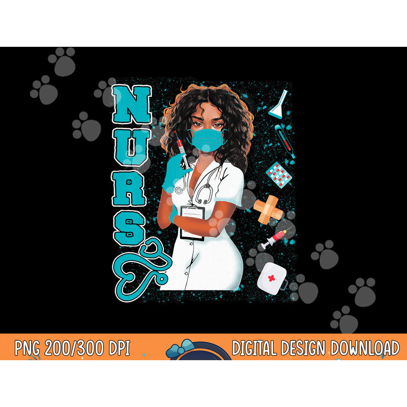 Black Nurse Uniform Face Mask Afro African Black History png, sublimation copy.jpg