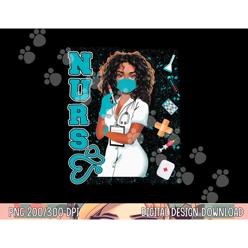 Black Nurse Uniform Face Mask Afro African Black History png, sublimation copy.jpg