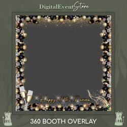 360 overlay photo booth gold black ballons birthday 360 overlay confetti 360 champagne bday videobooth custom template