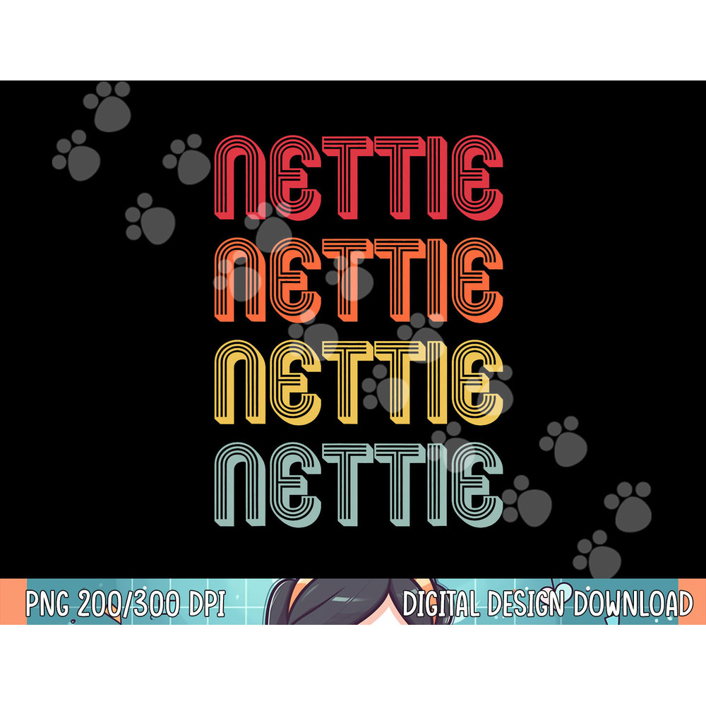 NETTIE Gift Name Personalized Retro Vintage 80s 90s Birthday png, sublimation.jpg