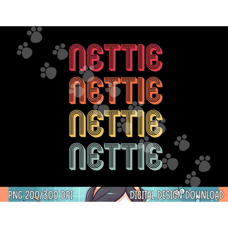 NETTIE Gift Name Personalized Retro Vintage 80s 90s Birthday png, sublimation.jpg