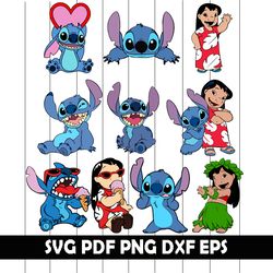 lilo and stitch svg, lilo and stitch clipart, lilo and stitch digital clipart, lilo and stitch png, lilo and stitch eps