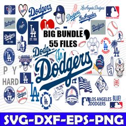bundle 55 files la dodgers baseball team svg, la dodgers svg, mlb team svg, mlb svg, png, dxf, eps, jpg, instant downlo