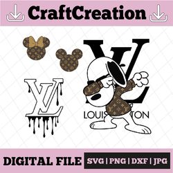 lv logo brand svg, mickey fashion svg, mickey matching couple svg, instant digital download svg transparent off white lo