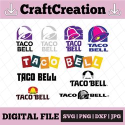 Taco Bell vector svg, eps, dxf, png high res, jpg, pdf, webp Cricut & Silhouette Cut Files Digital Download Active