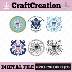 US Coast Guard vector svg, eps, dxf, png high res, jpg, pdf, webp Cricut & Silhouette Cut Files Digital Download Active