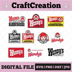 Wendy's vector svg, eps, dxf, png high res, jpg, pdf, webp Cricut & Silhouette Cut Files Digital Download Active