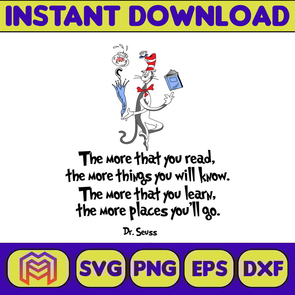 Dr Seuss Svg Layered Item, Dr. Seuss Quotes Cat In The Hat Svg Clipart, Cricut, Digital Vector Cut File, Cat And The Hat (234).jpg