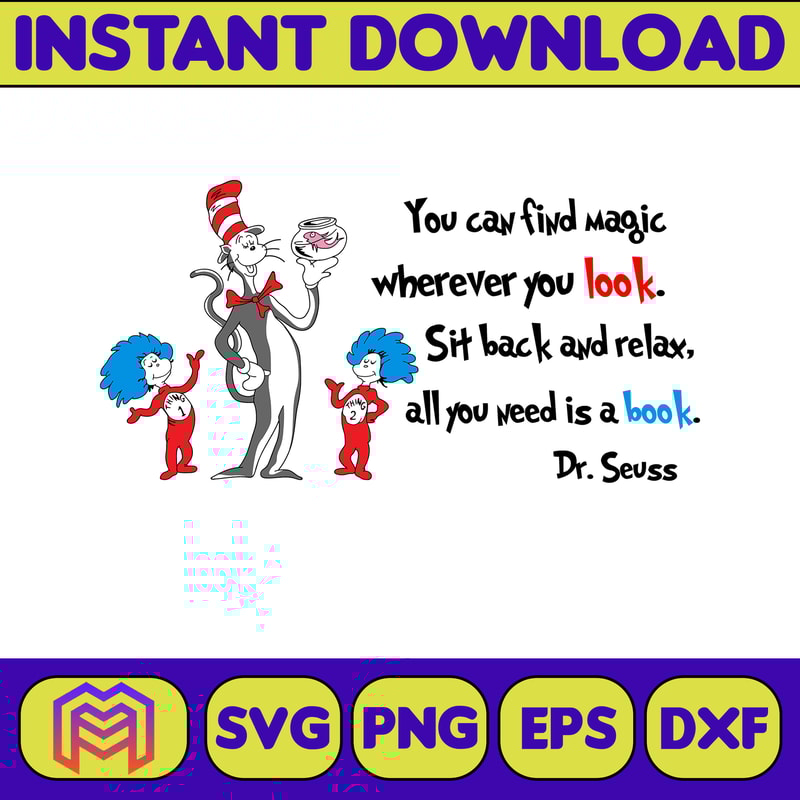 Dr Seuss Svg Layered Item, Dr. Seuss Quotes Cat In The Hat Svg Clipart, Cricut, Digital Vector Cut File, Cat And The Hat (239).jpg