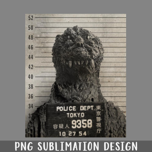 Godzilla Mugshot by Buck Tee Originals PNG Download Inspire Uplift