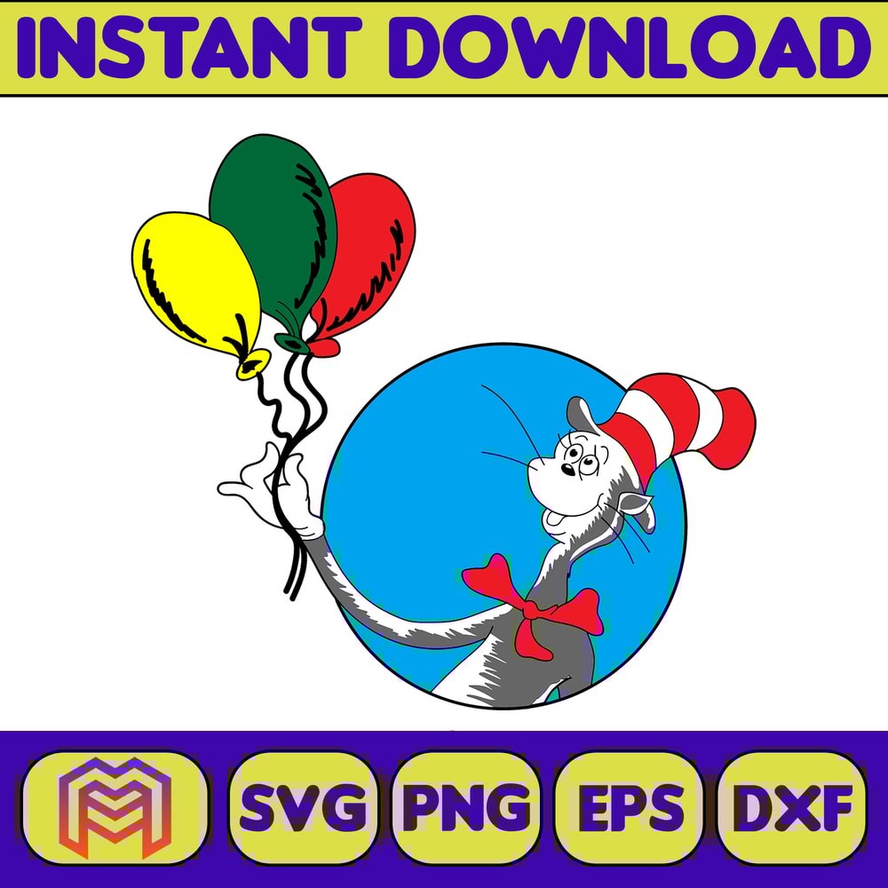 Dr Seuss Svg Layered Item, Dr. Seuss Quotes Cat In The Hat Svg Clipart, Cricut, Digital Vector Cut File, Cat And The Hat (287).jpg