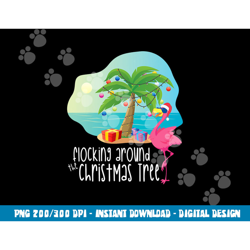 Funny Flamingo Flocking Around The Christmas Tree Pajamas png, sublimation copy.jpg