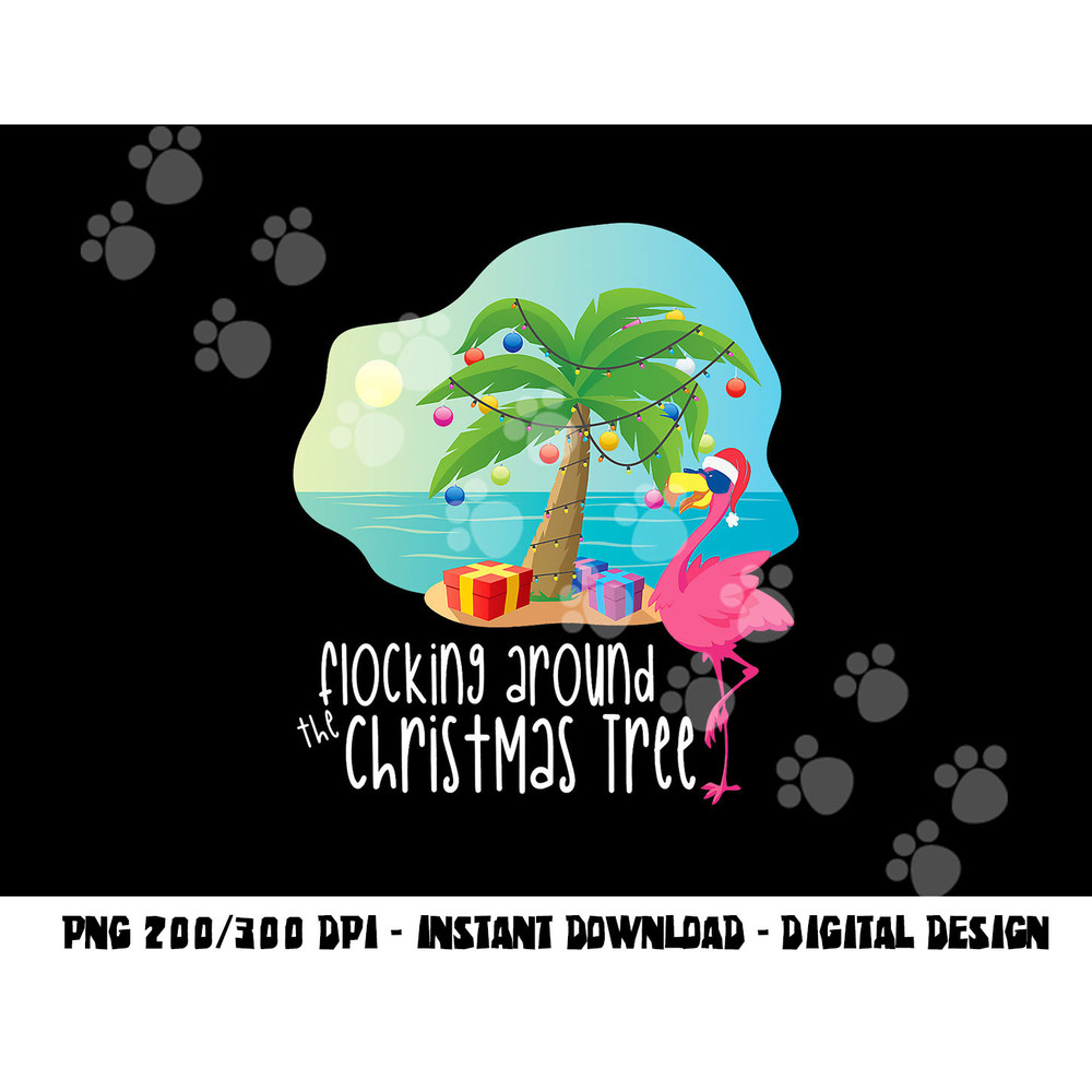 Funny Flamingo Flocking Around The Christmas Tree Pajamas png, sublimation copy.jpg