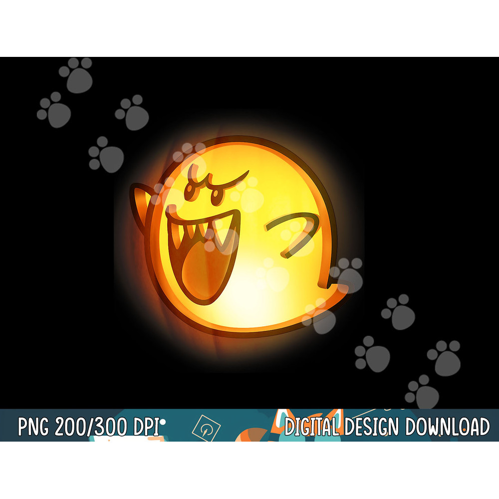Nintendo Super Mario Boo Halloween Pumpkin Graphic png, sublimation png, sublimation copy.jpg