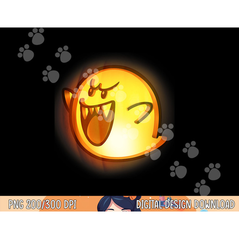 Nintendo Super Mario Boo Halloween Pumpkin Graphic png, sublimation png, sublimation copy.jpg