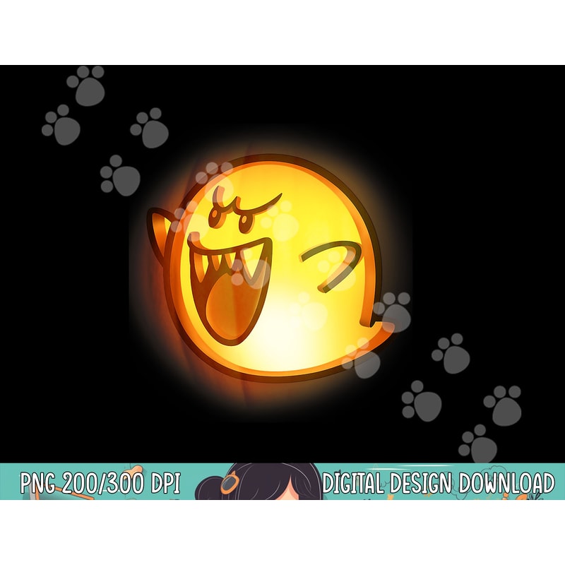 Nintendo Super Mario Boo Halloween Pumpkin Graphic png, sublimation png, sublimation copy.jpg