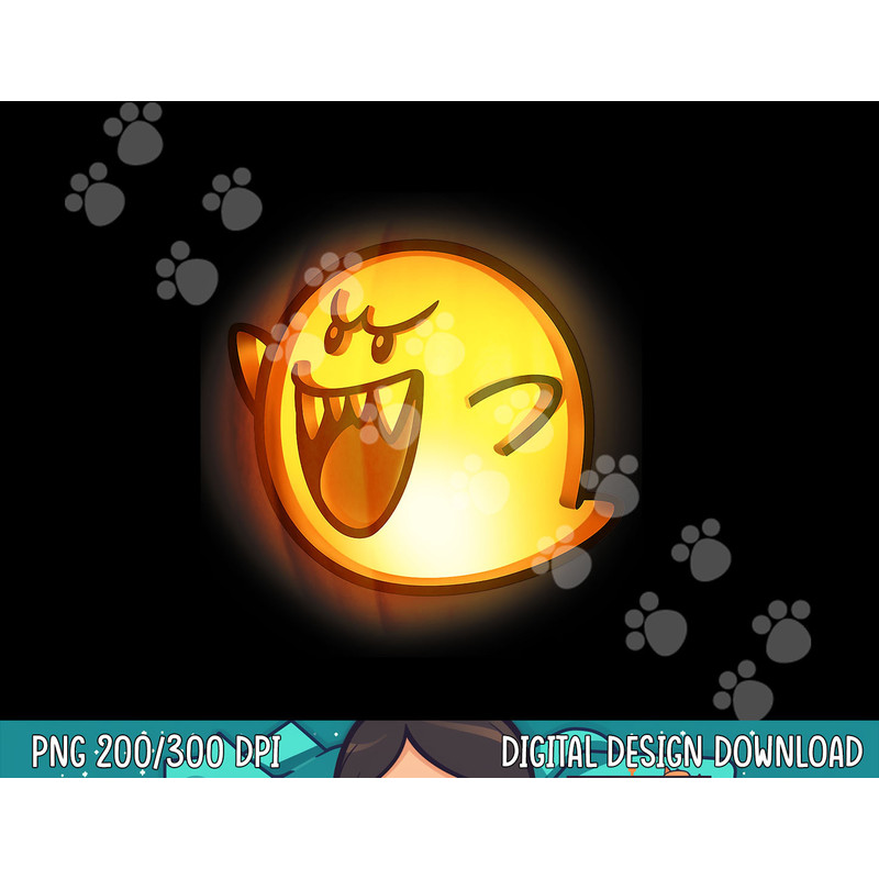 Nintendo Super Mario Boo Halloween Pumpkin Graphic png, sublimation png, sublimation copy.jpg